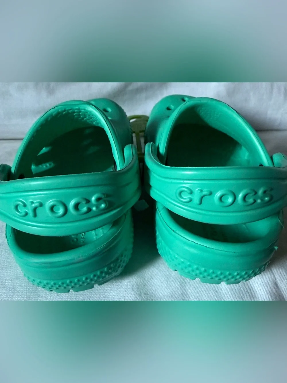 CROCS Kids Teal Green Slip-On Clog with Heel Strap